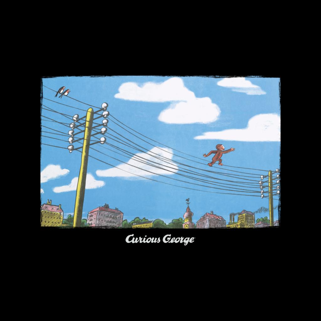 Curious George Walking On Telephone Lines Men's Sweatshirt product image 2