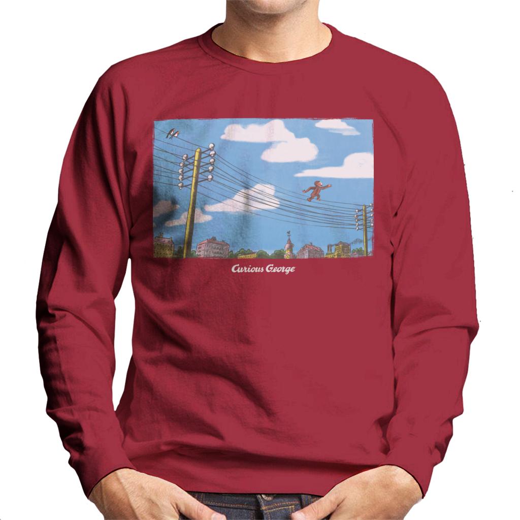 Curious George Walking On Telephone Lines Men's Sweatshirt product image 6