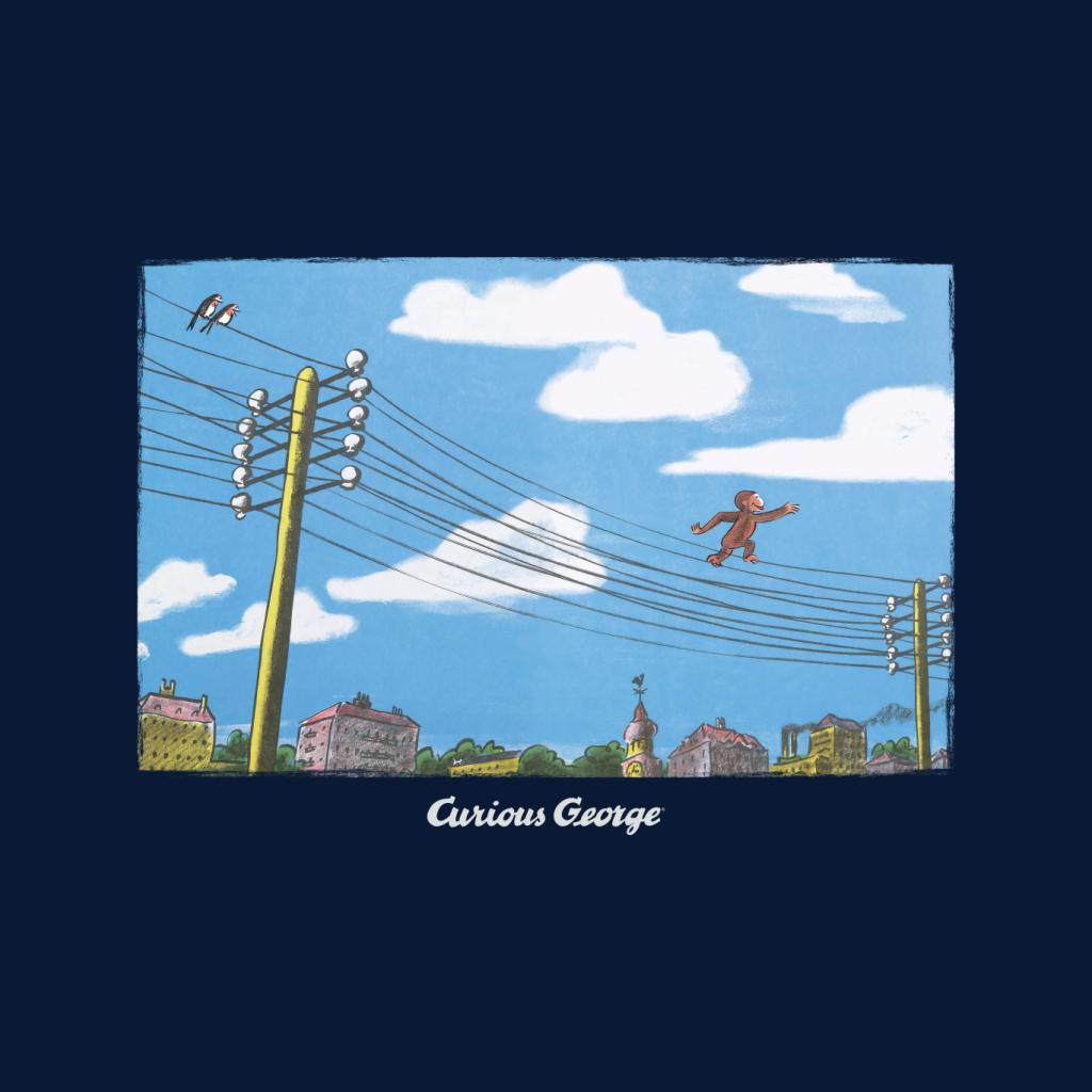 Curious George Walking On Telephone Lines Men's Sweatshirt product image 5