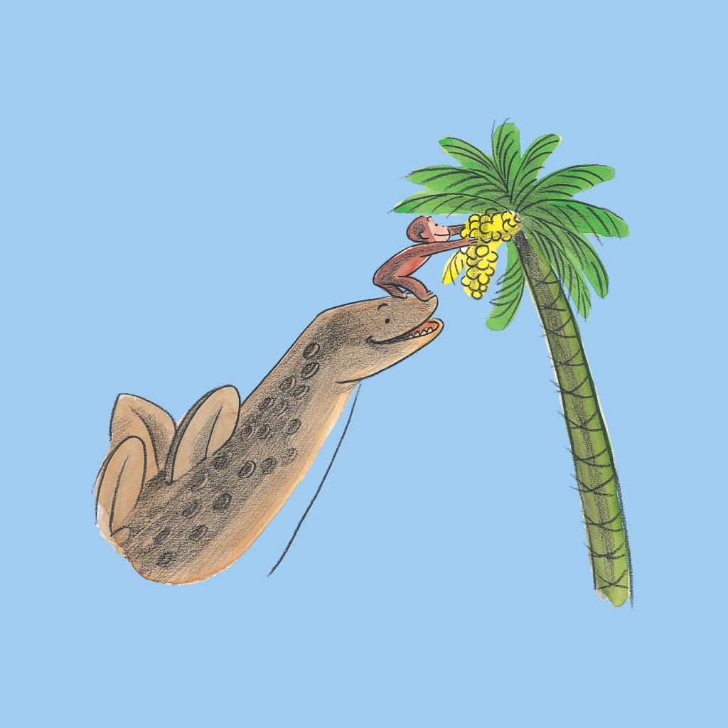Curious George Dinosaur Palm Tree Men's Hooded Sweatshirt product image 7