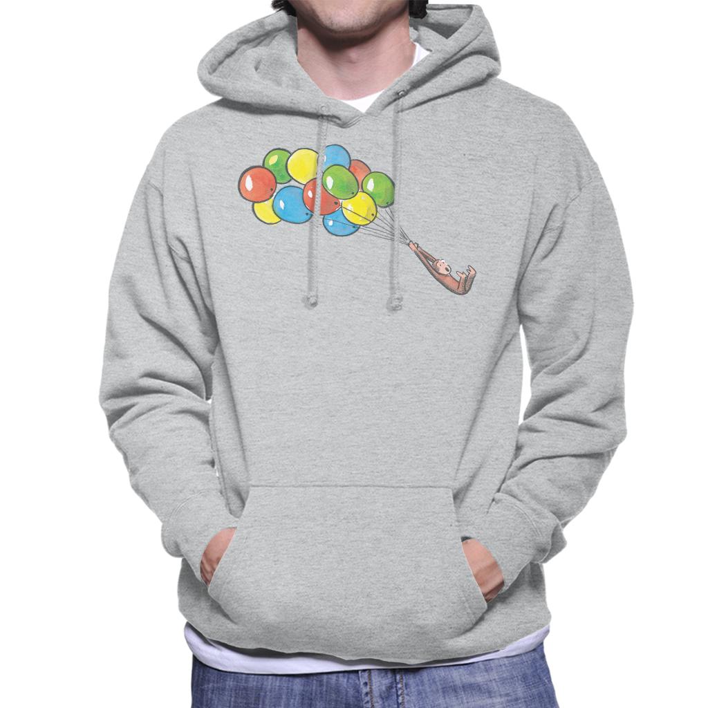 Curious George Balloon Flying Backwards Men's Hooded product image 1