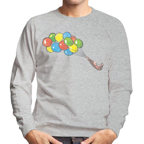 Curious George Balloon Flying Backwards Men's Sweatshirt product image 1