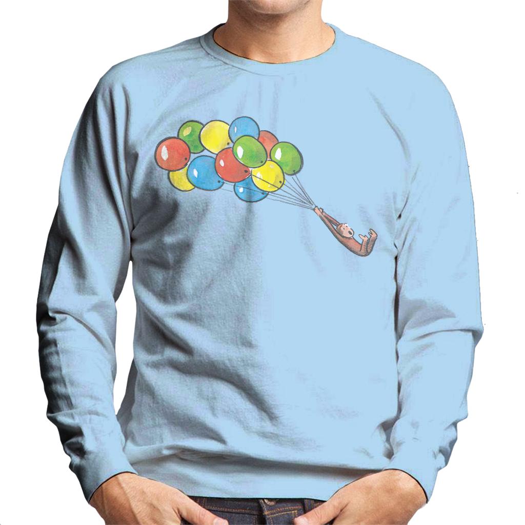 Curious George Balloon Flying Backwards Men's Sweatshirt product image 6