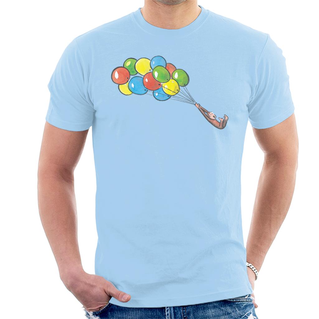 Curious George Balloon Flying Backwards Men's T-Shirt product image 6