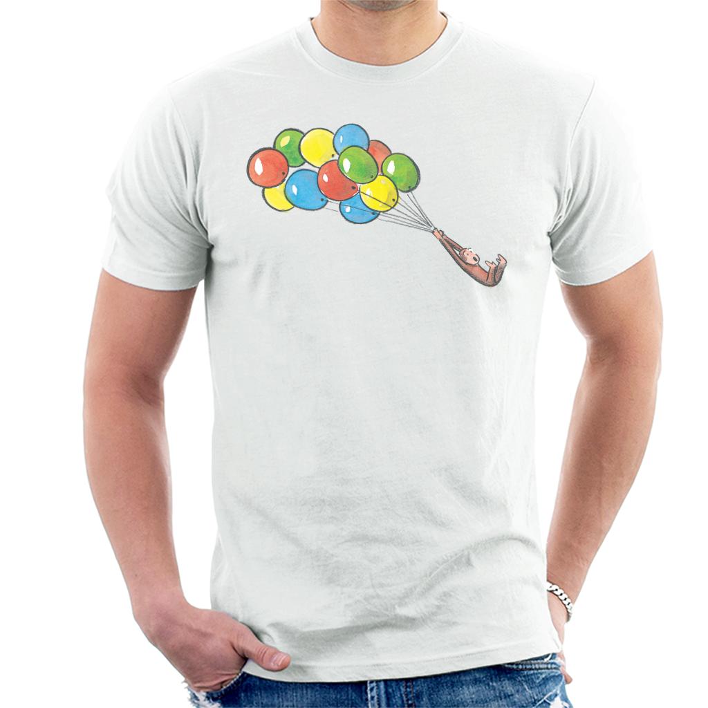 Curious George Balloon Flying Backwards Men's T-Shirt product image 4