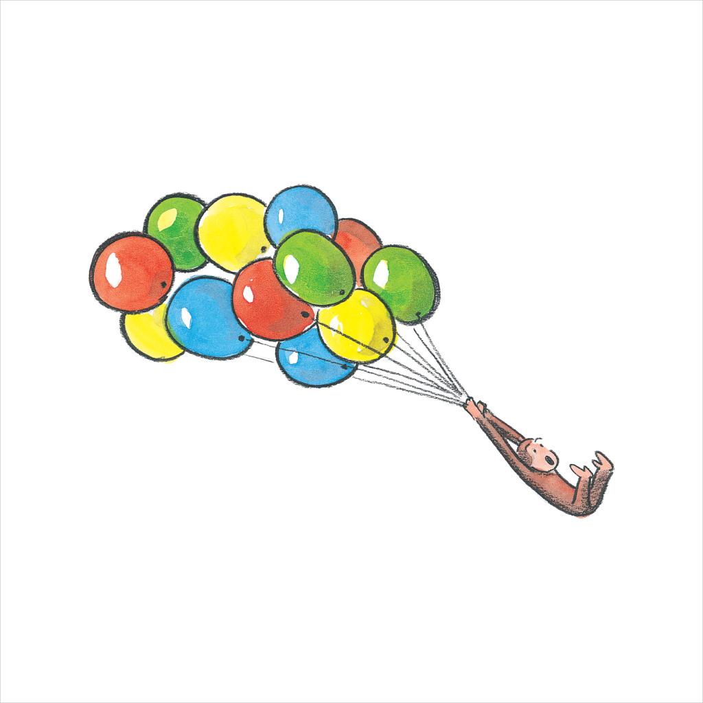 Curious George Balloon Flying Backwards Men's Hooded product image 5