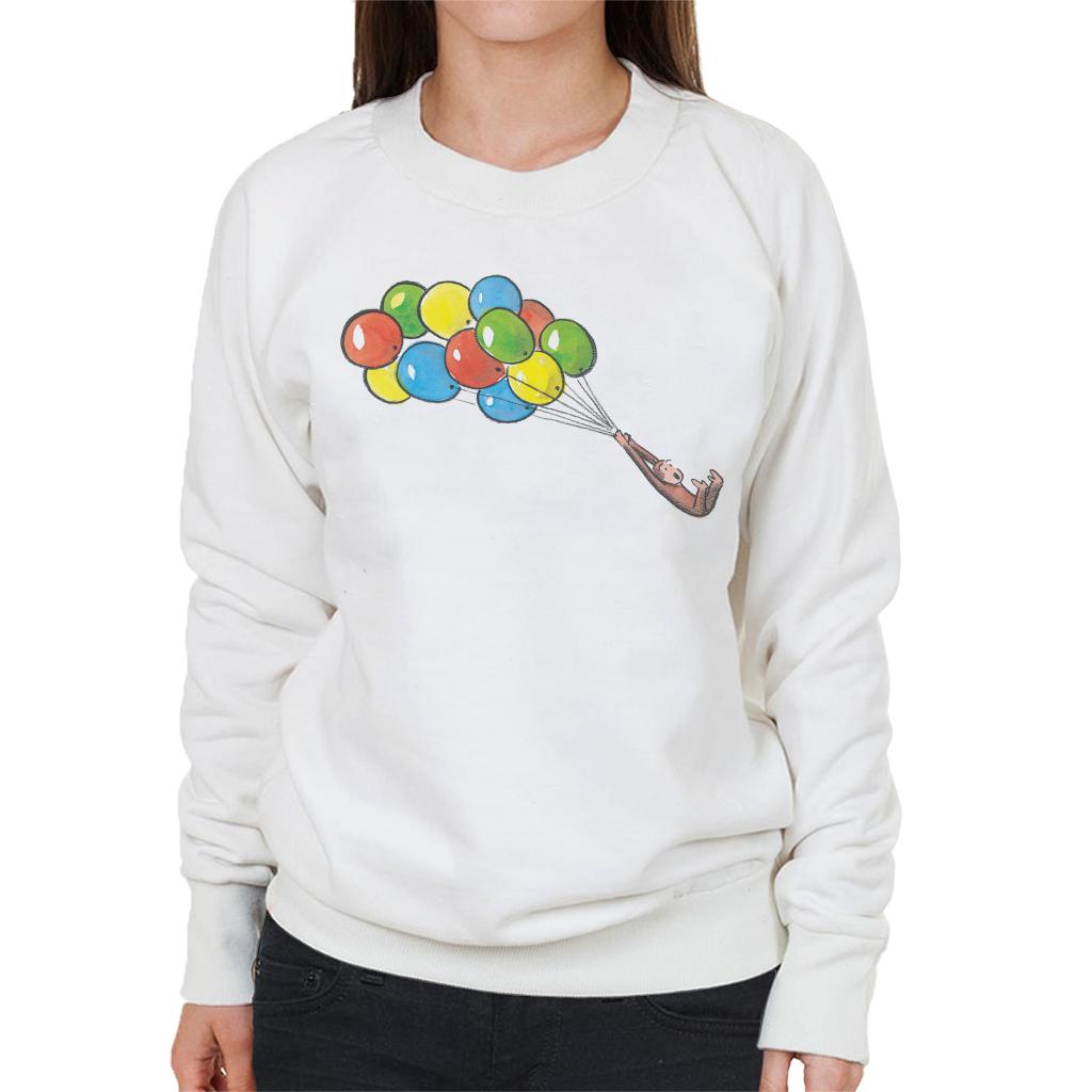 Curious George Balloon Flying Backwards Women's Sweatshirt product image 4