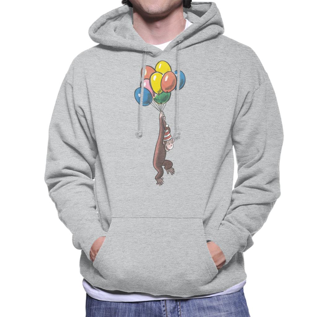Curious George Balloon Flying Hat Men's Hooded Sweatshirt