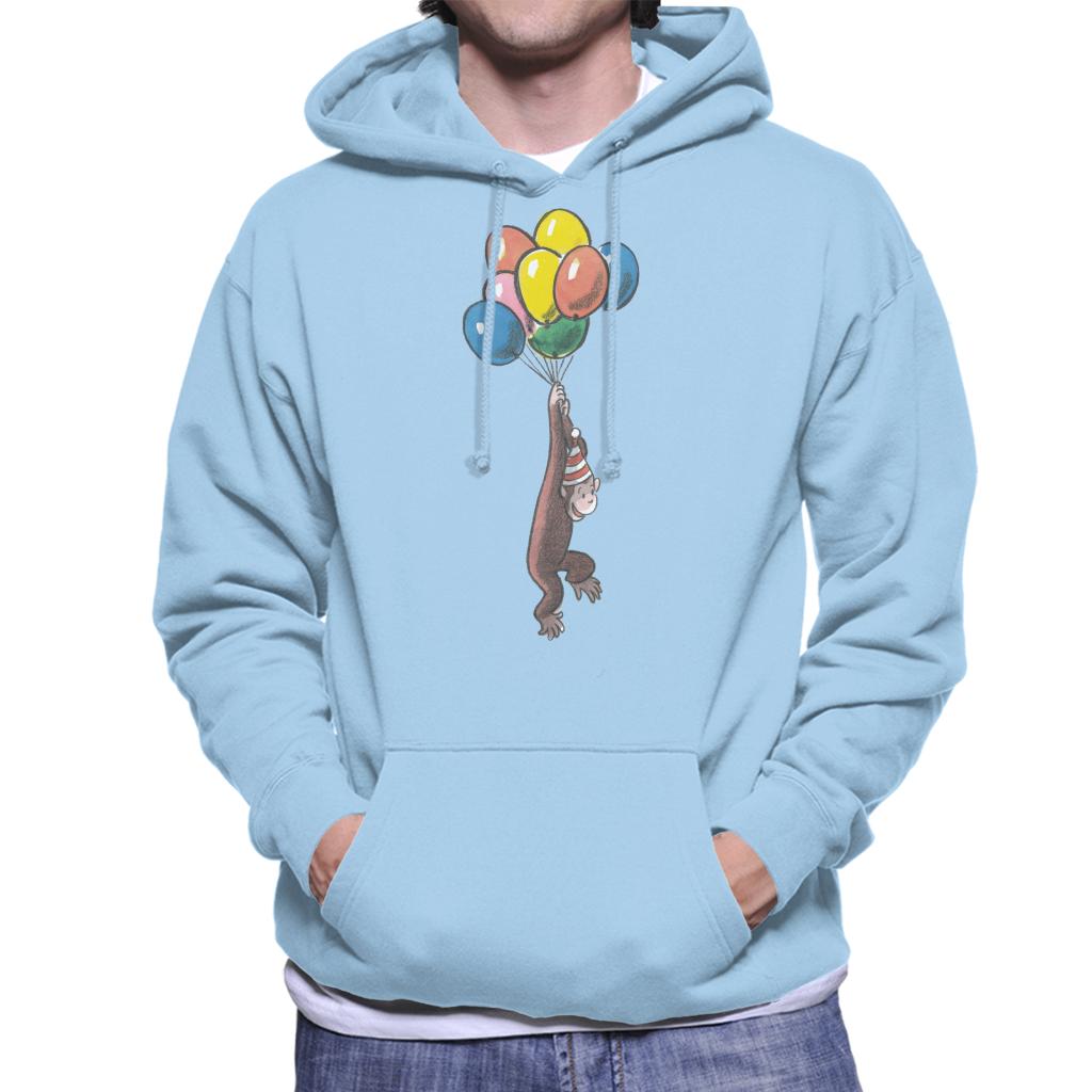 Curious George Balloon Flying Hat Men's Hooded Sweatshirt