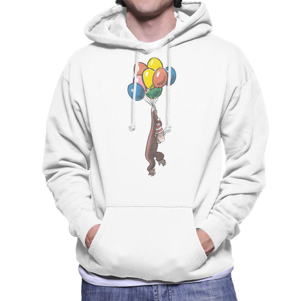 Curious George Balloon Flying Hat Men's Hooded Sweatshirt