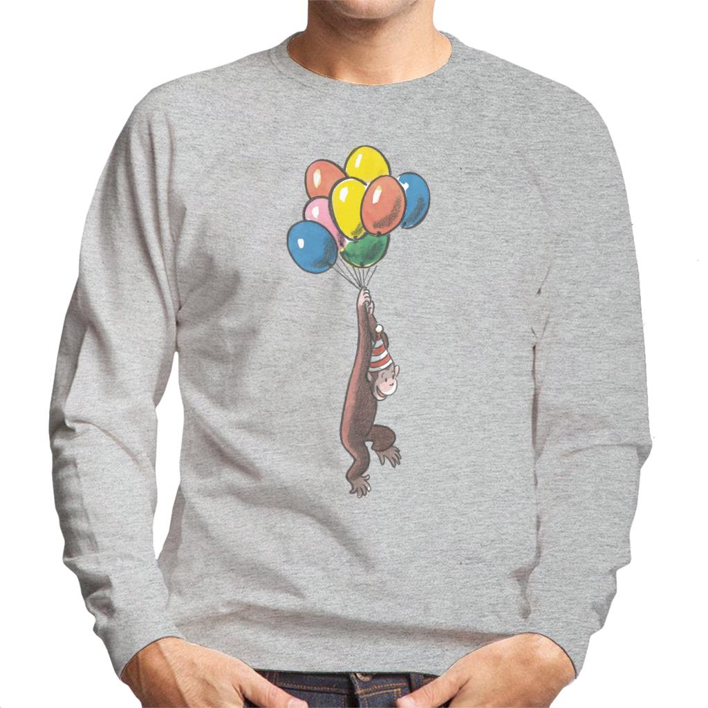Curious George Balloon Flying Hat Men's Sweatshirt