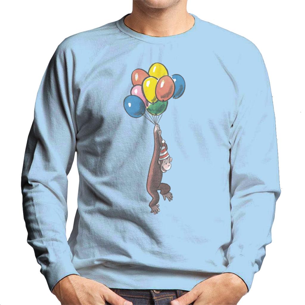 Curious George Balloon Flying Hat Men's Sweatshirt