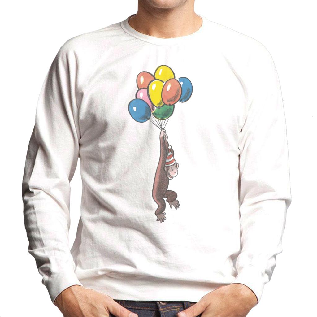 Curious George Balloon Flying Hat Men's Sweatshirt