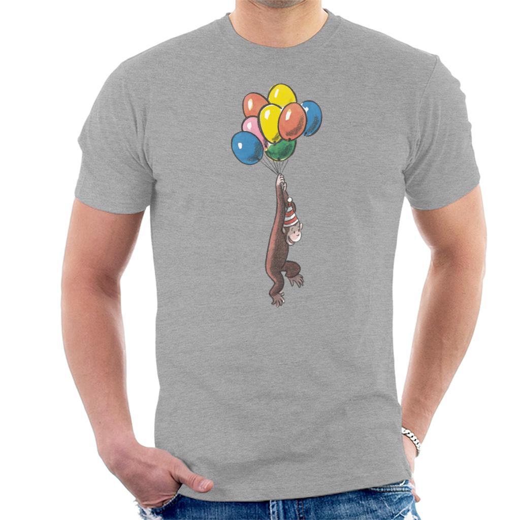 Curious George Balloon Flying Hat Men's T-Shirt