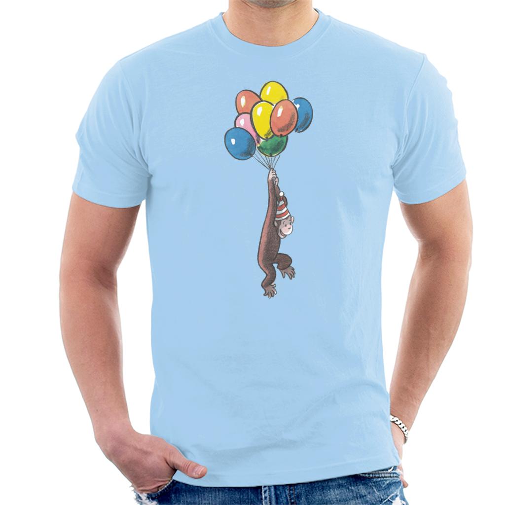 Curious George Balloon Flying Hat Men's T-Shirt