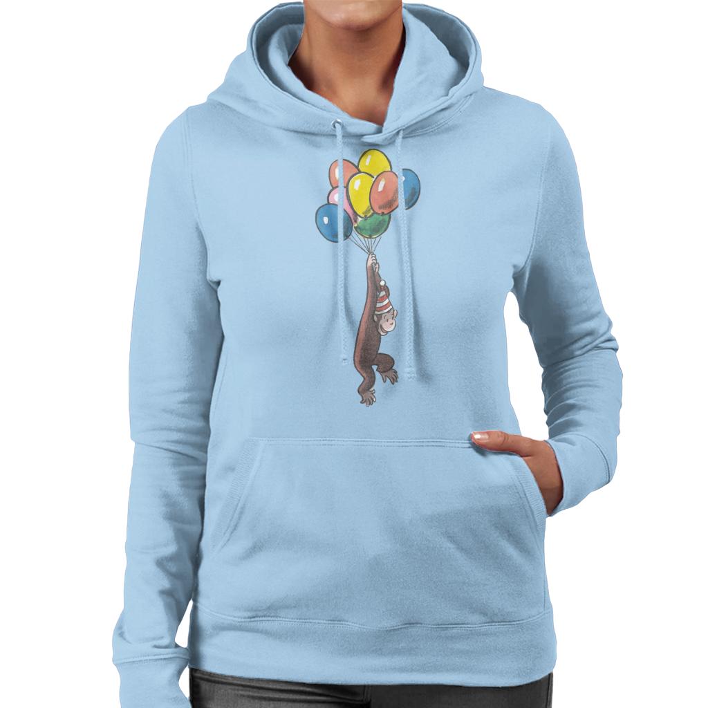 Curious George Balloon Flying Hat Women's Hooded Sweatshirt