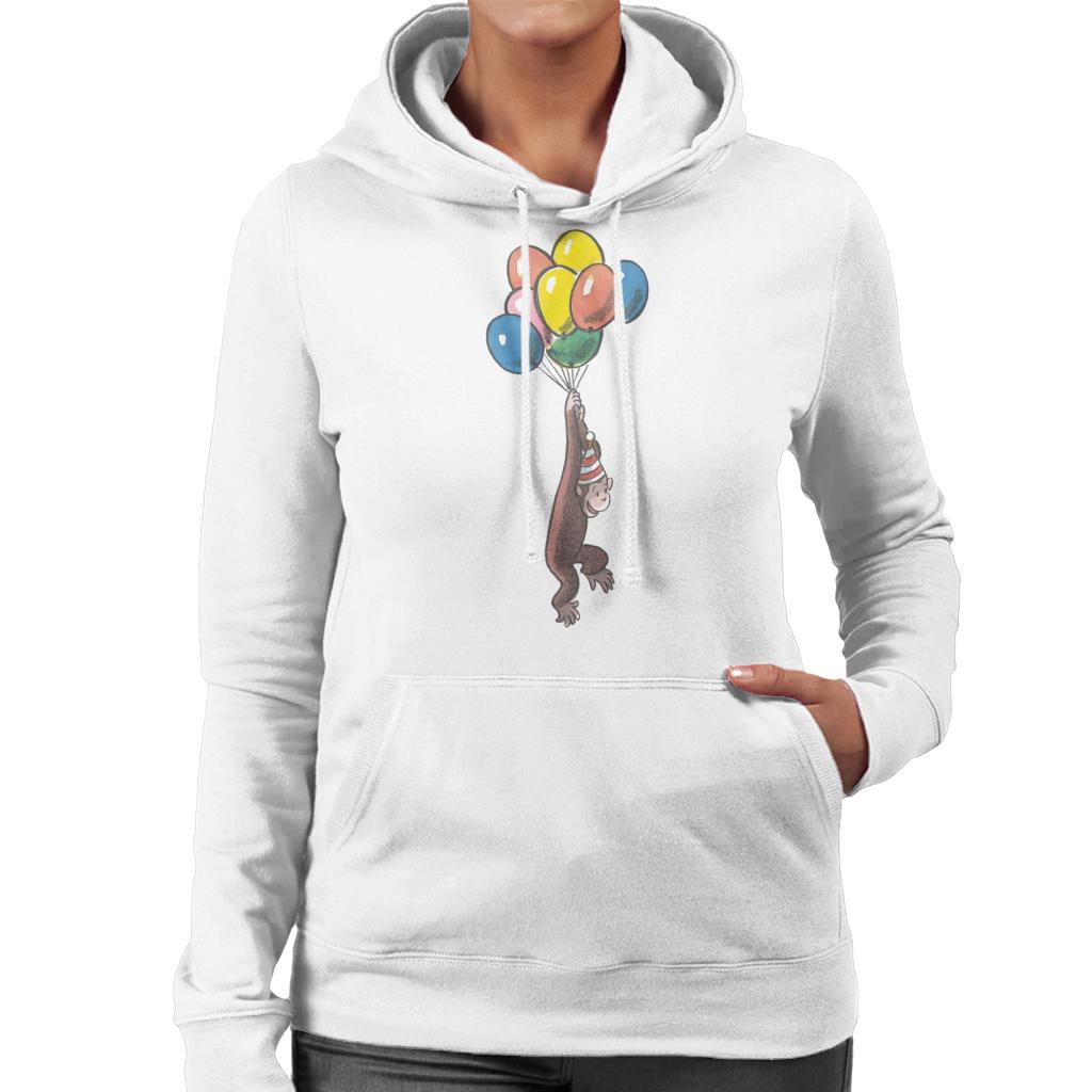 Curious George Balloon Flying Hat Women's Hooded Sweatshirt