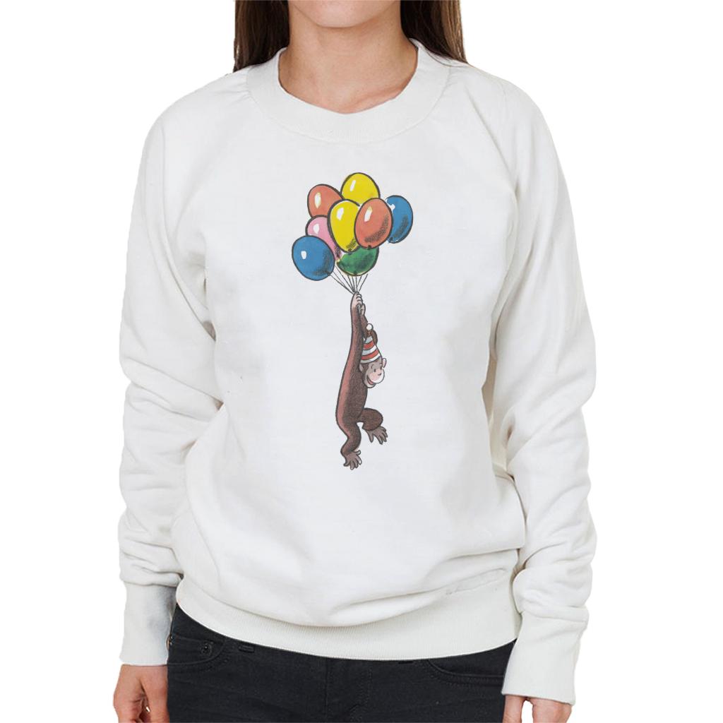 Curious George Balloon Flying Hat Women's Sweatshirt
