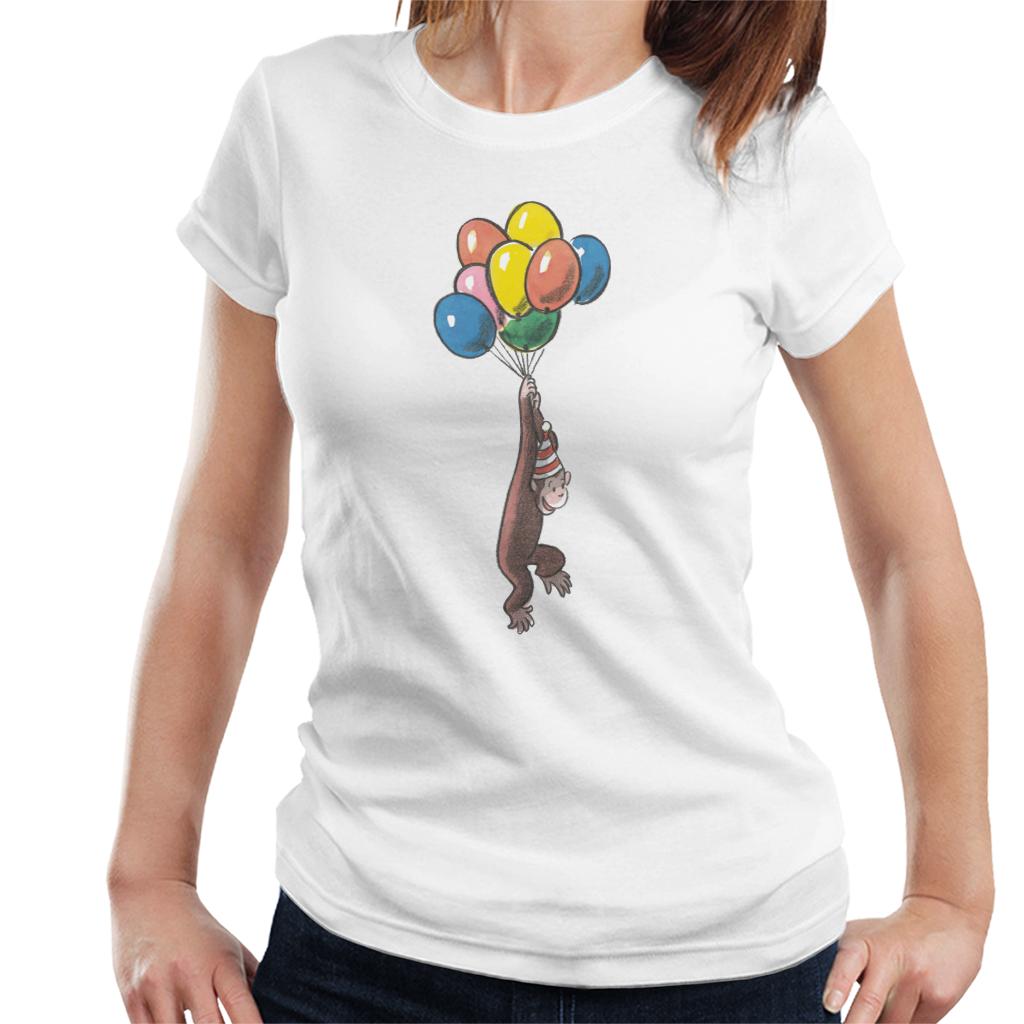 Curious George Balloon Flying Hat Women's T-Shirt