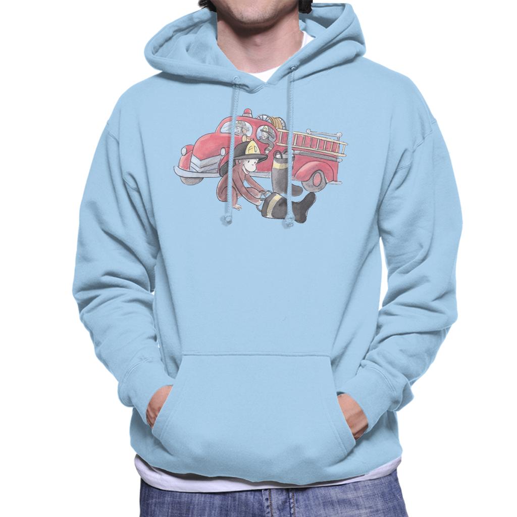 Curious George Balloon Fire Department Truck Men's Hooded product image 6