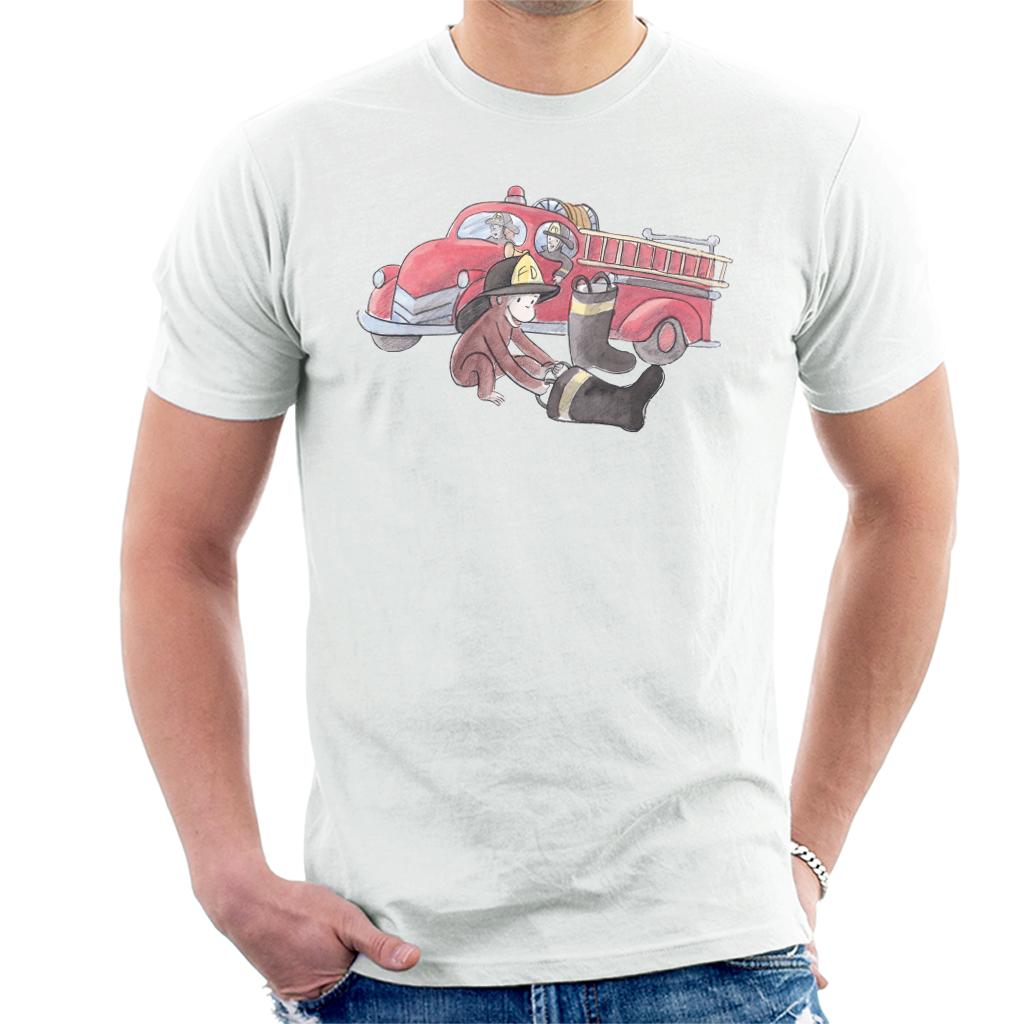 Curious George Balloon Fire Department Truck Men's T-Shirt product image 4
