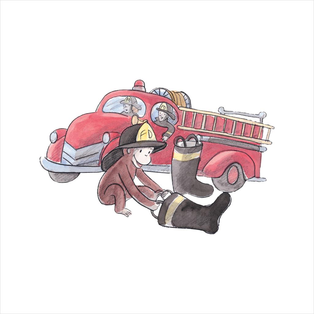 Curious George Balloon Fire Department Truck Men's Hooded product image 5