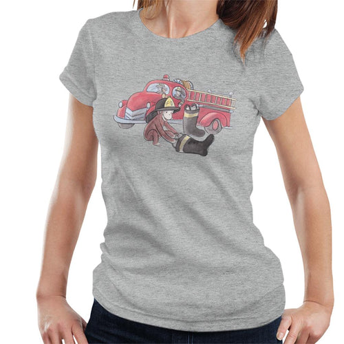 Curious George Balloon Fire Department Truck Women's T-Shirt product image 1