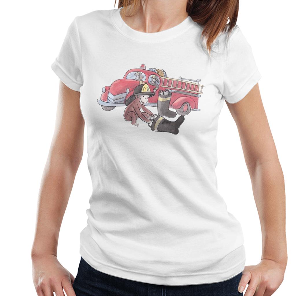 Curious George Balloon Fire Department Truck Women's T-Shirt product image 4