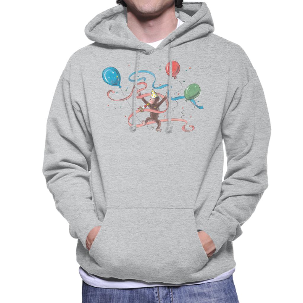 Curious George Party Balloons Men's Hooded Sweatshirt product image 1