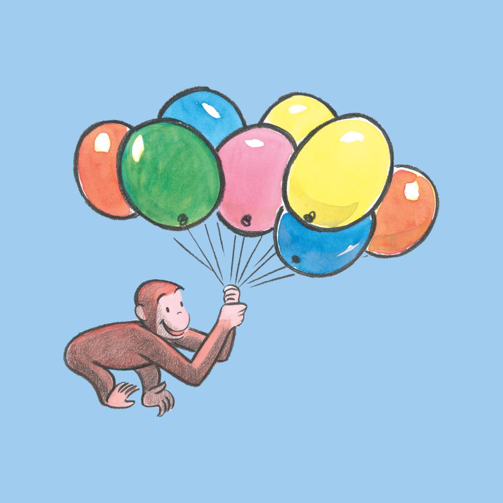 Curious George Holding Balloons Men's T-Shirt product image 7