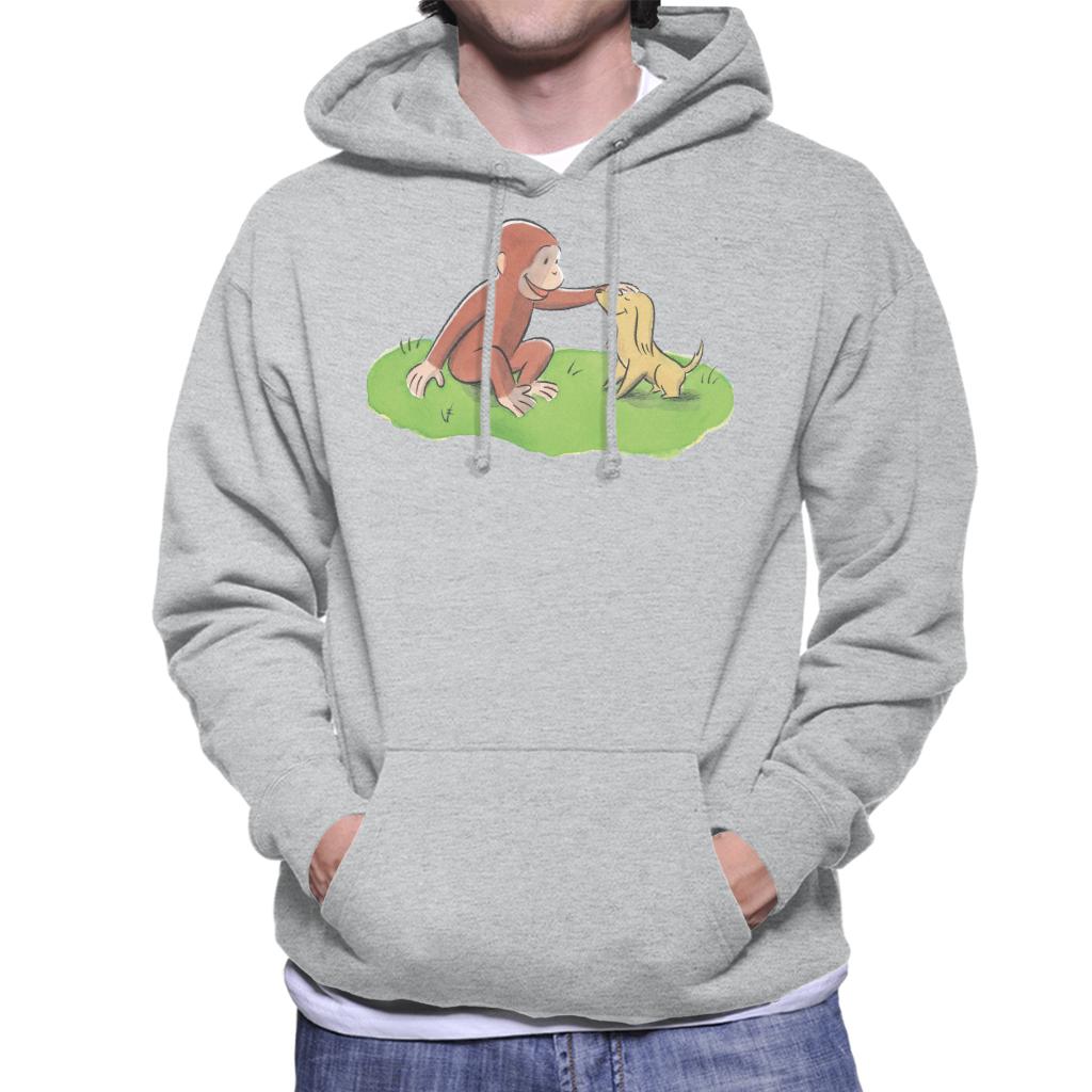 Curious George Stroking Dog Men's Hooded Sweatshirt product image 1