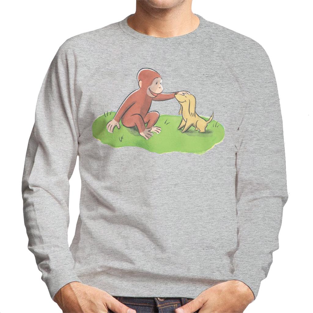 Curious George Stroking Dog Men's Sweatshirt product image 1