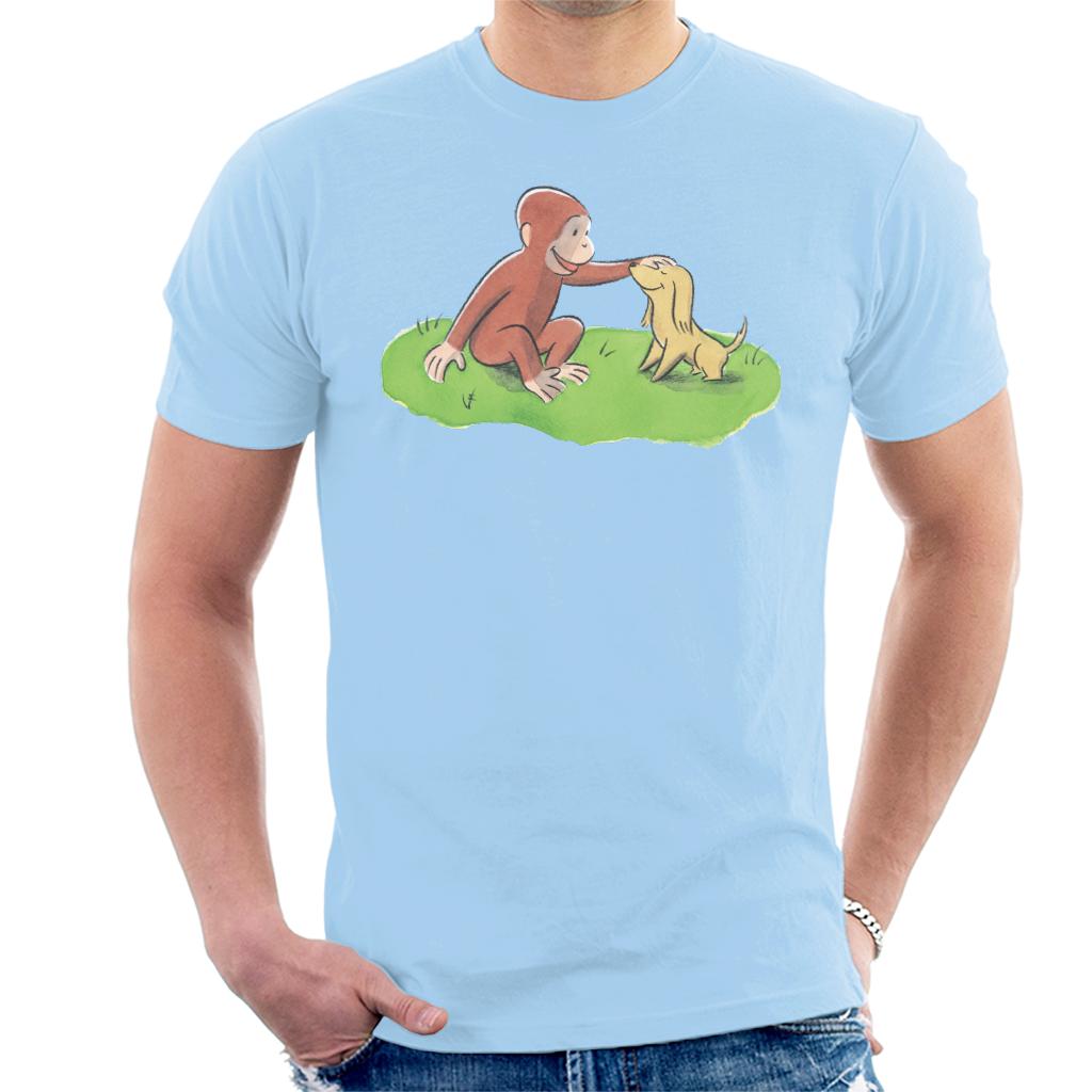 Curious George Stroking Dog Men's T-Shirt product image 6