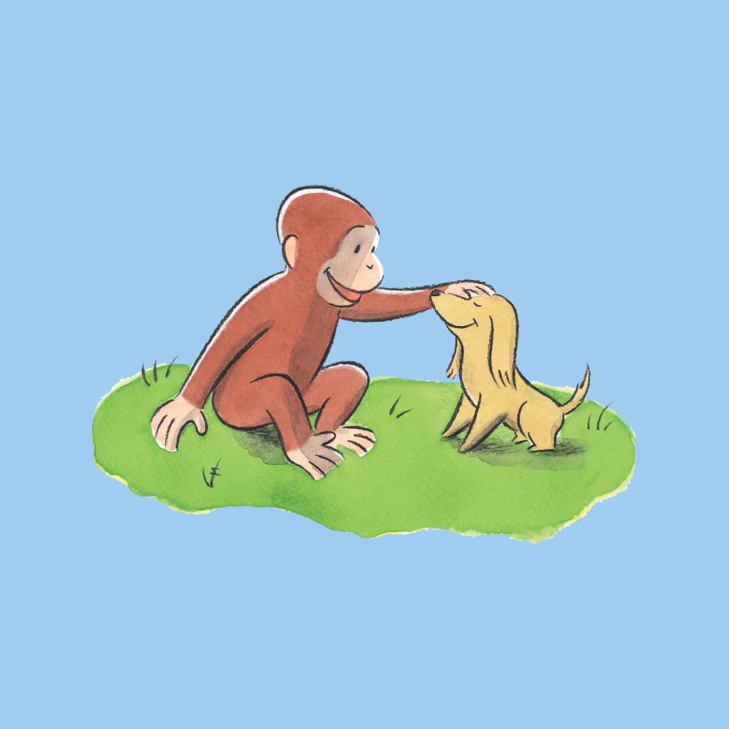 Curious George Stroking Dog Women's T-Shirt product image 7