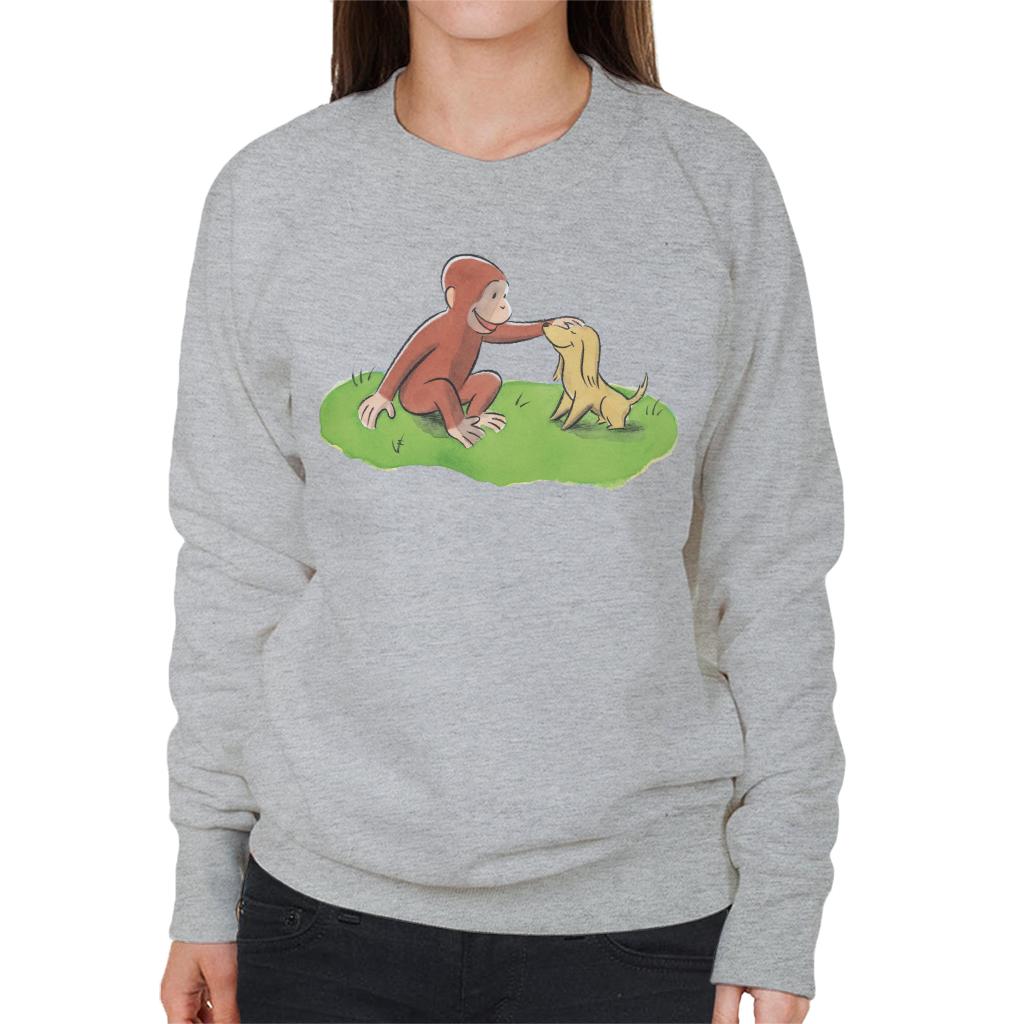 Curious George Stroking Dog Women's Sweatshirt product image 1