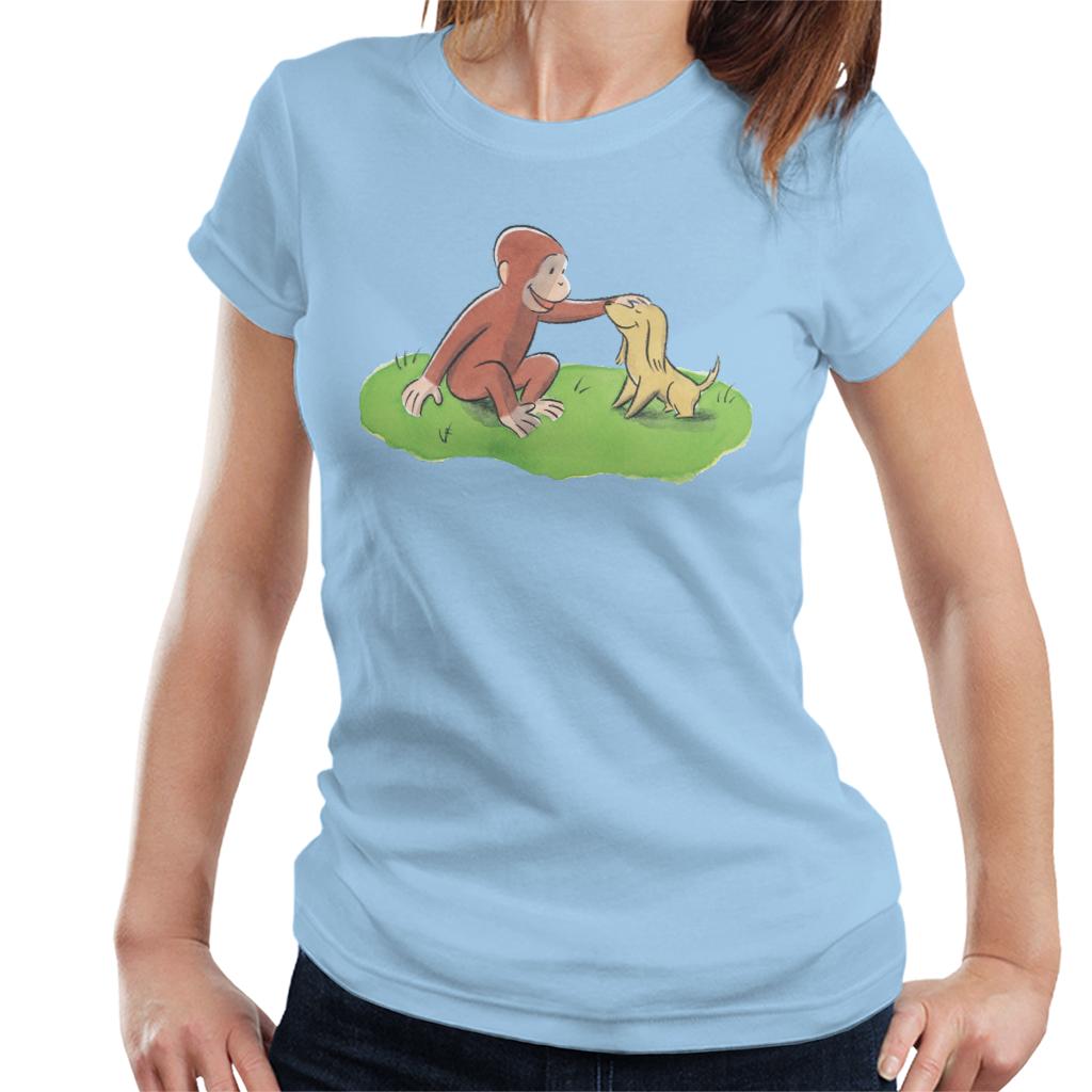 Curious George Stroking Dog Women's T-Shirt product image 6