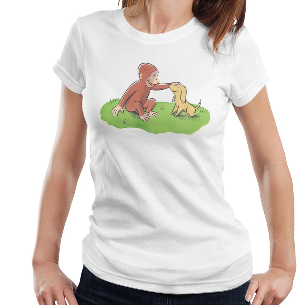 Curious George Stroking Dog Women's T-Shirt product image 4