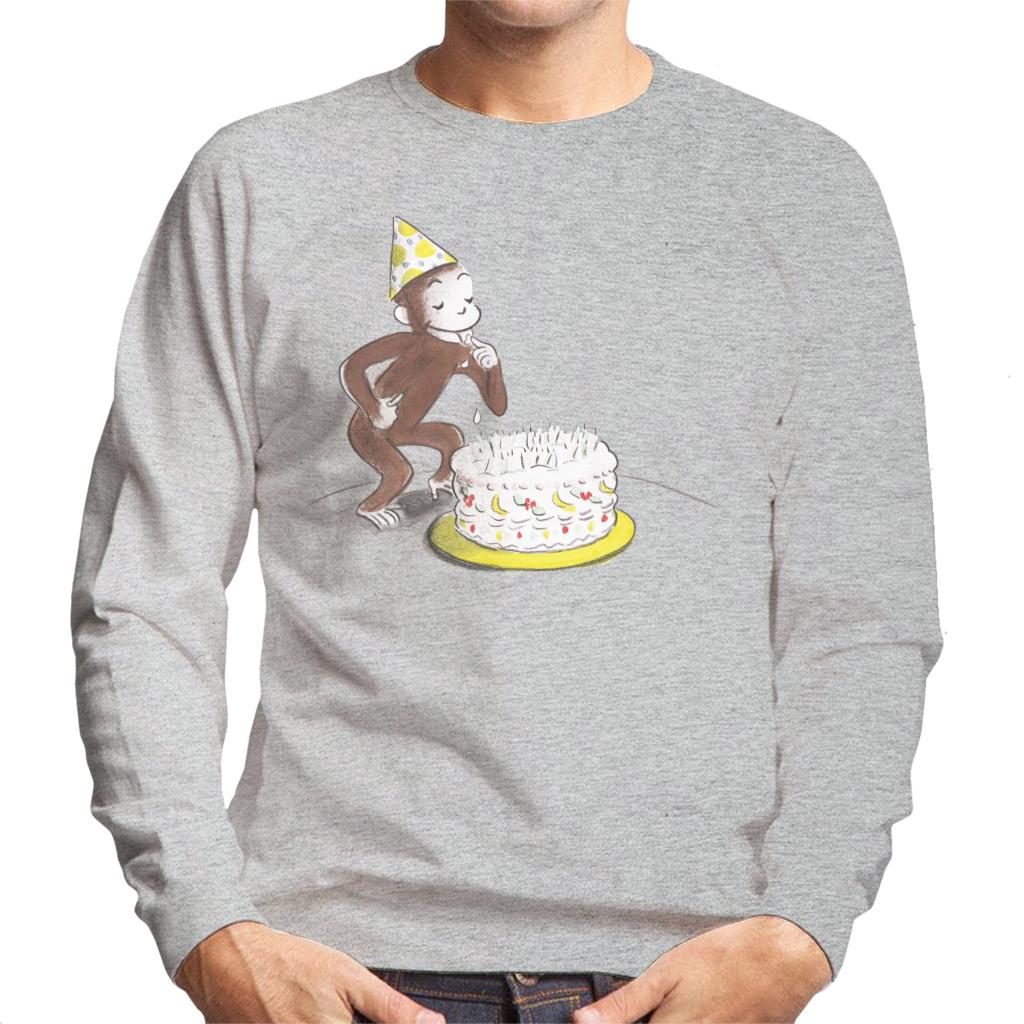 Curious George Eating Birthday Cake Men's Sweatshirt product image 1
