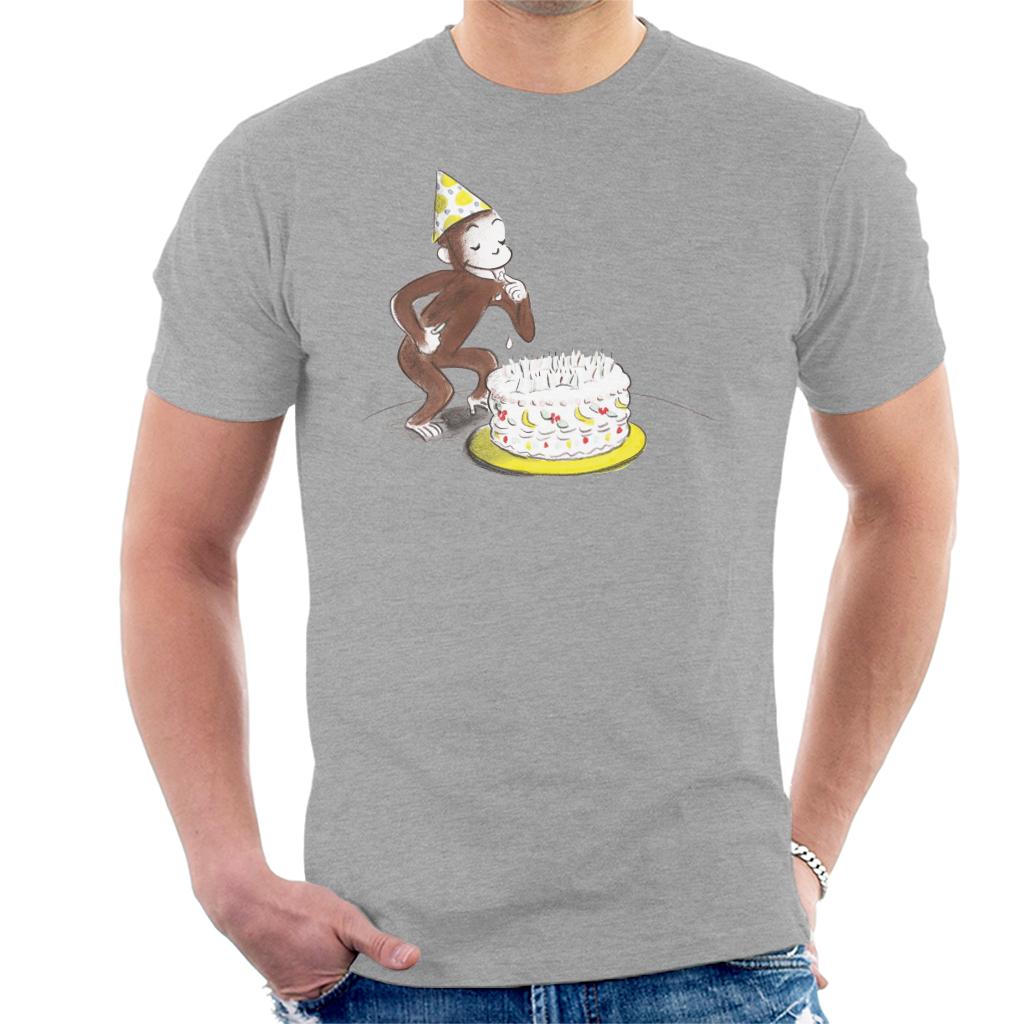 Curious George Eating Birthday Cake Men's T-Shirt product image 1
