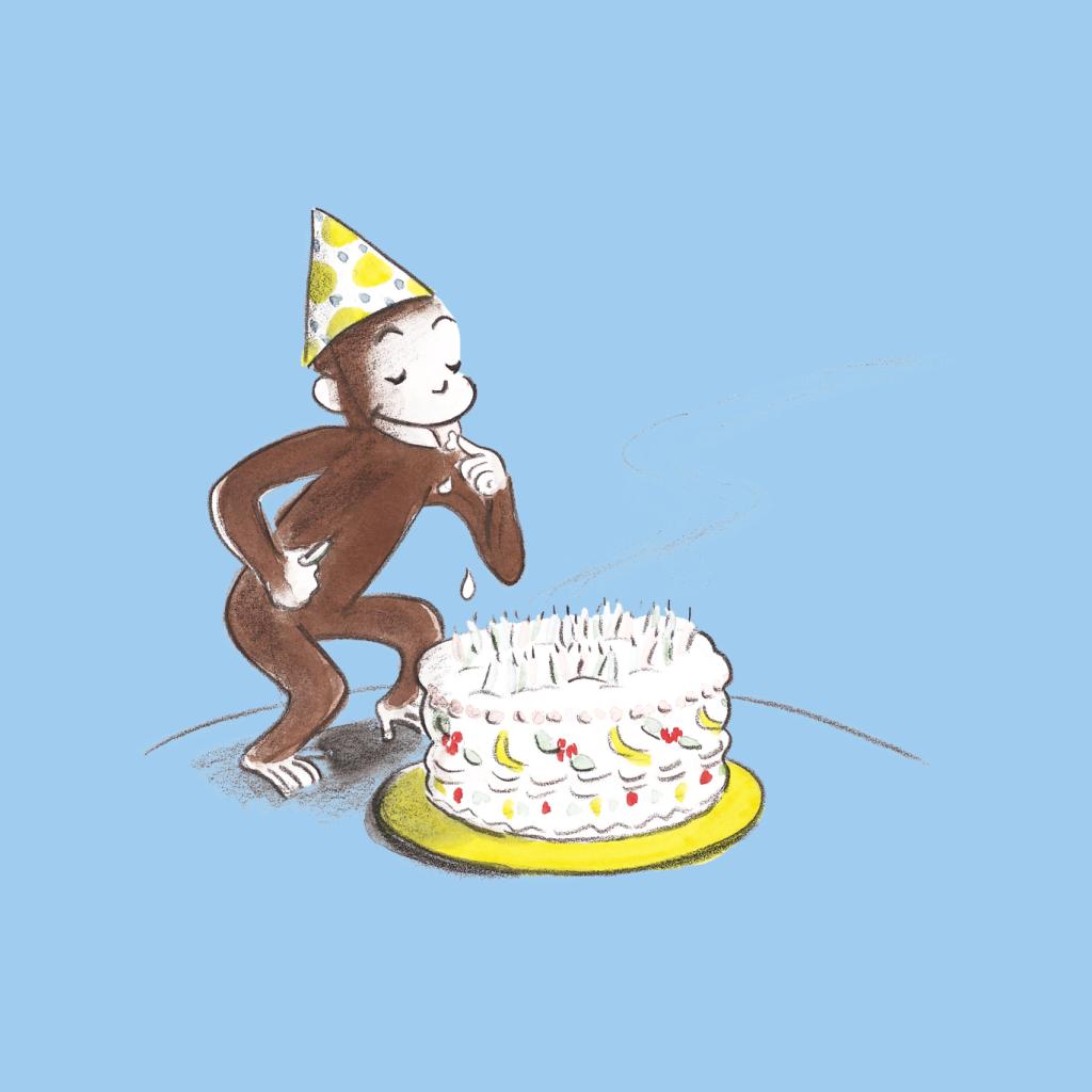 Curious George Eating Birthday Cake Men's T-Shirt product image 7