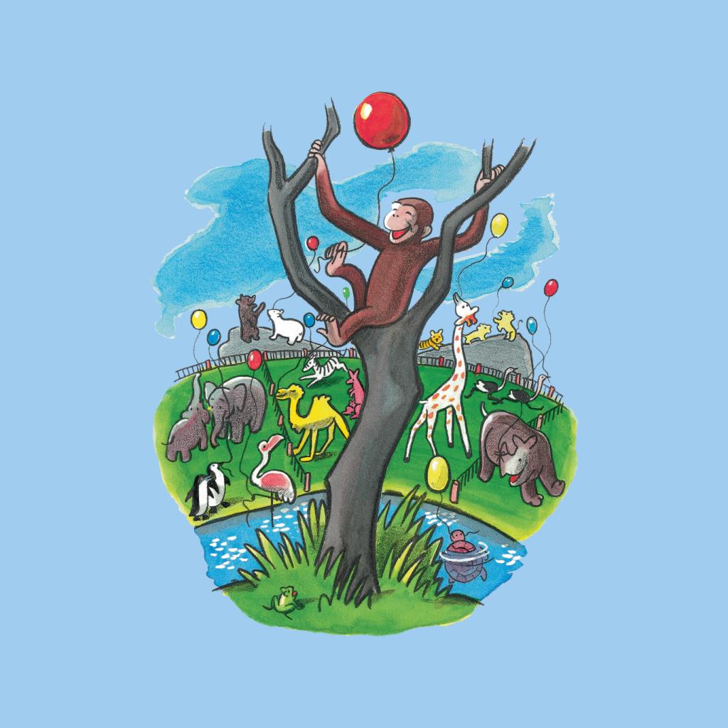 Curious George In A Tree At The Zoo Men's T-Shirt product image 7