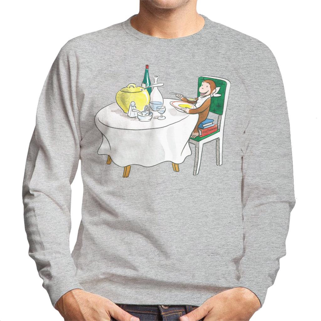 Curious George Eating A Fancy Meal Men's Sweatshirt product image 1