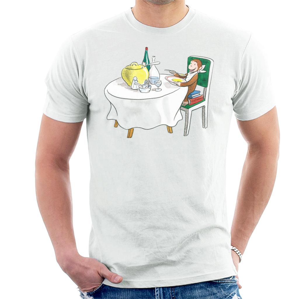 Curious George Eating A Fancy Meal Men's T-Shirt product image 4