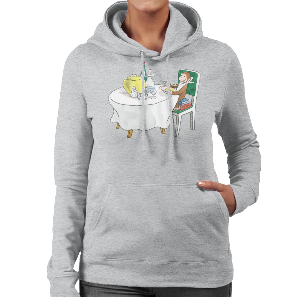 Curious George Eating A Fancy Meal Women's Hooded Sweatshirt product image 1
