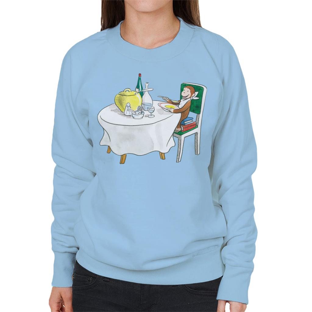 Curious George Eating A Fancy Meal Women's Sweatshirt product image 6