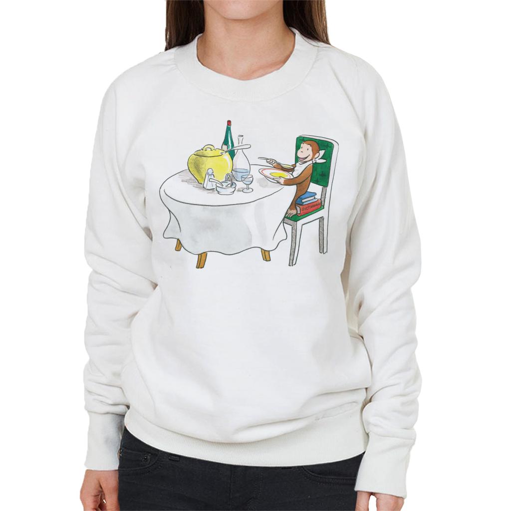 Curious George Eating A Fancy Meal Women's Sweatshirt product image 4