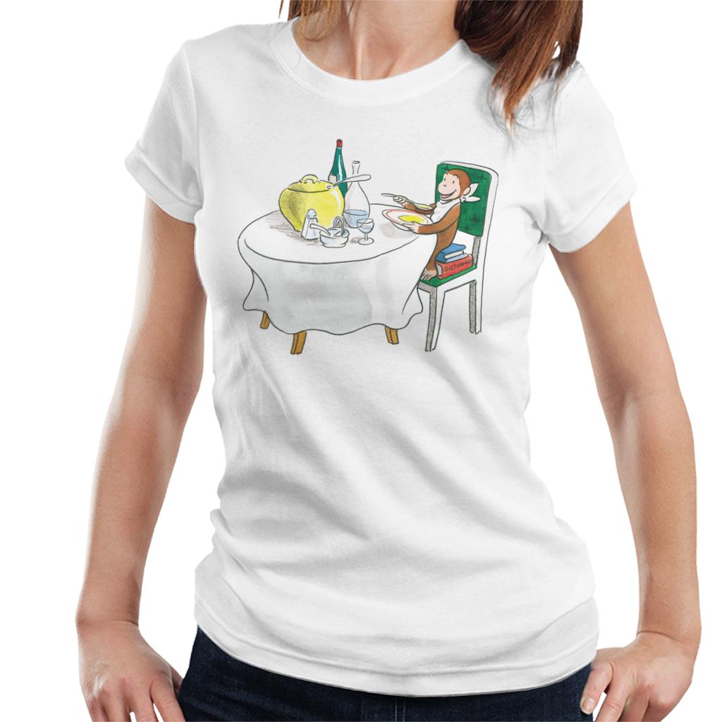 Curious George Eating A Fancy Meal Women's T-Shirt product image 4