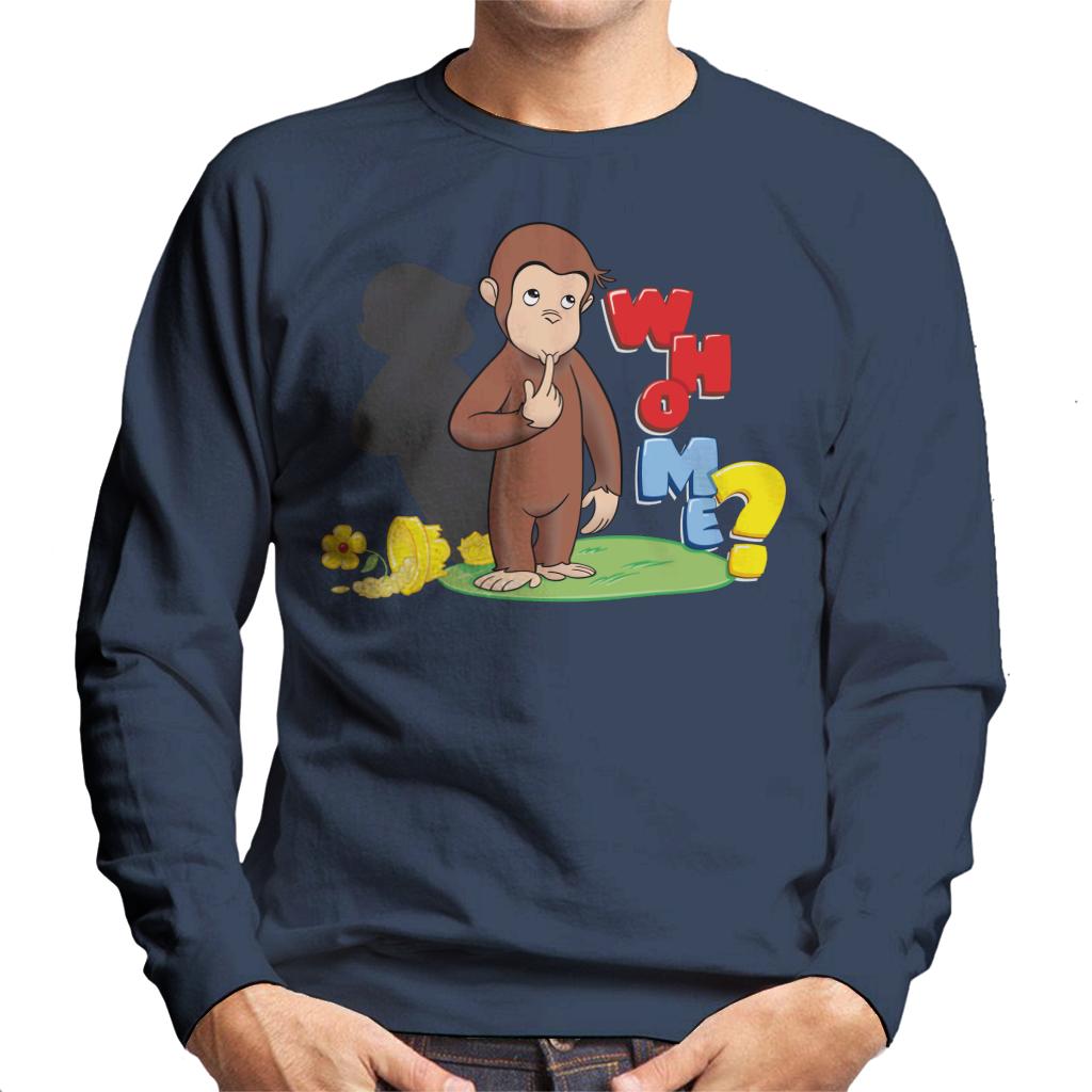 Curious George Broken Flower Pot Who Me Men's Sweatshirt product image 4