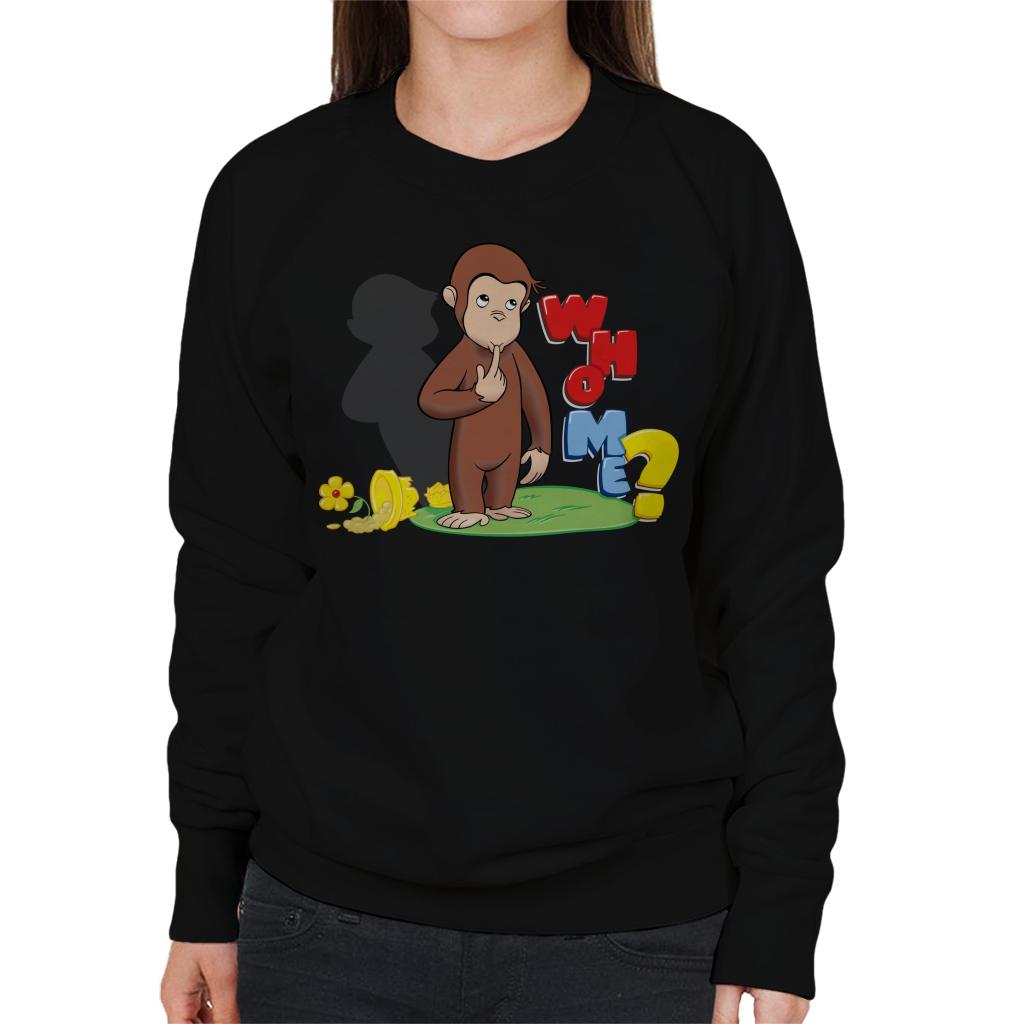 Curious George Broken Flower Pot Who Me Women's Sweatshirt product image 1