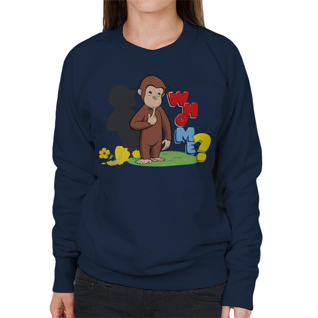 Curious George Broken Flower Pot Who Me Women's Sweatshirt product image 4